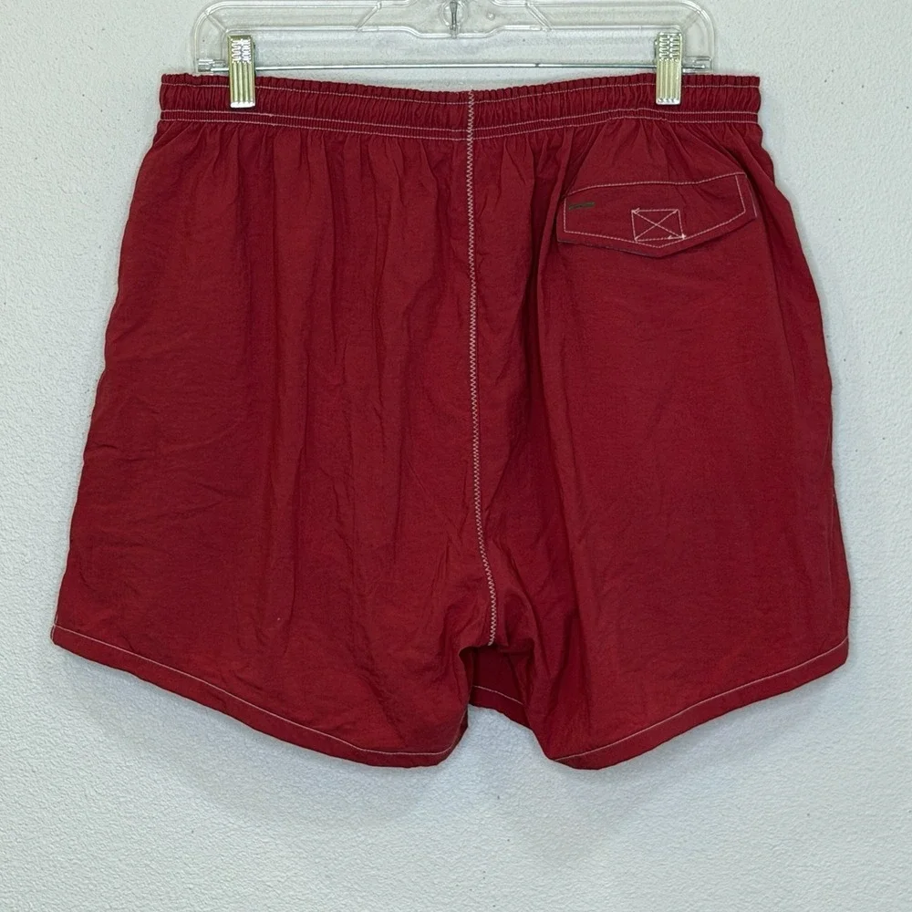 Tommy‎ Hilifger Swim Trunks Mens Large Red Elastic Waist Pockets Built In Briefs